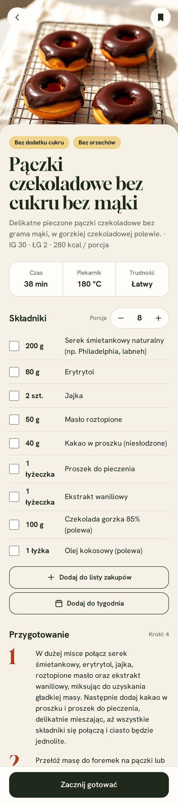 Rețetă cu calculator de porții